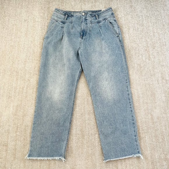 Free People We The Free High Rise Mom Jeans 31 Blue - Picture 1 of 10